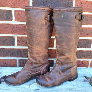 Frye Paige brown leather riding boots women's size 5 1/2
